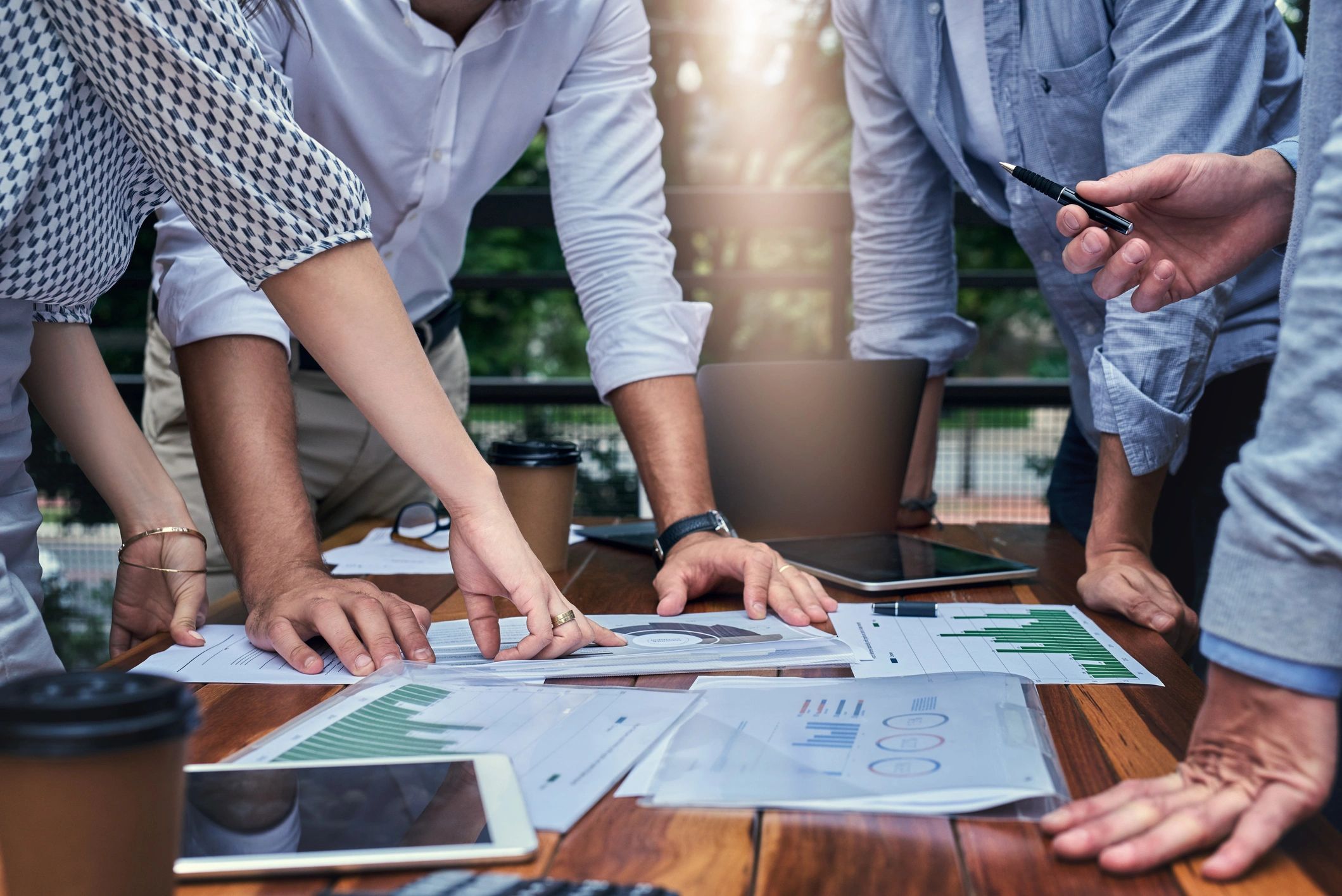 Business colleagues collaborating during a working session